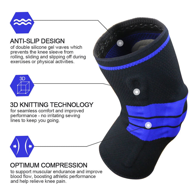 Knee Brace Silicone Sleeve Knee Pads Arthritis Knee Protector For Joints Support Meniscus Compression Protection Sport