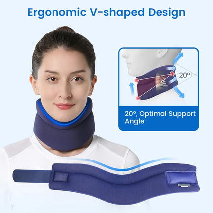 VELPEAU Neck Brace Support for Neck Pain and Spine Pressure, Adjustable Foam Cervical Collar for Snoozing and Sleep Apnea