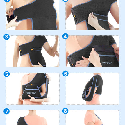 VELPEAU Arm Sling for Elbow Injury, Forearm Fracture, Broken Shoulder, Breathable and Soft Shoulder Immobilizer Fits Both Arms