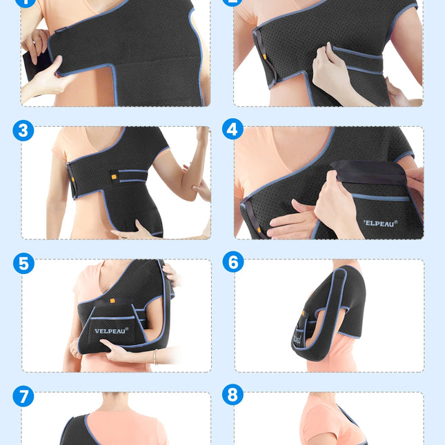 VELPEAU Arm Sling for Elbow Injury, Forearm Fracture, Broken Shoulder, Breathable and Soft Shoulder Immobilizer Fits Both Arms