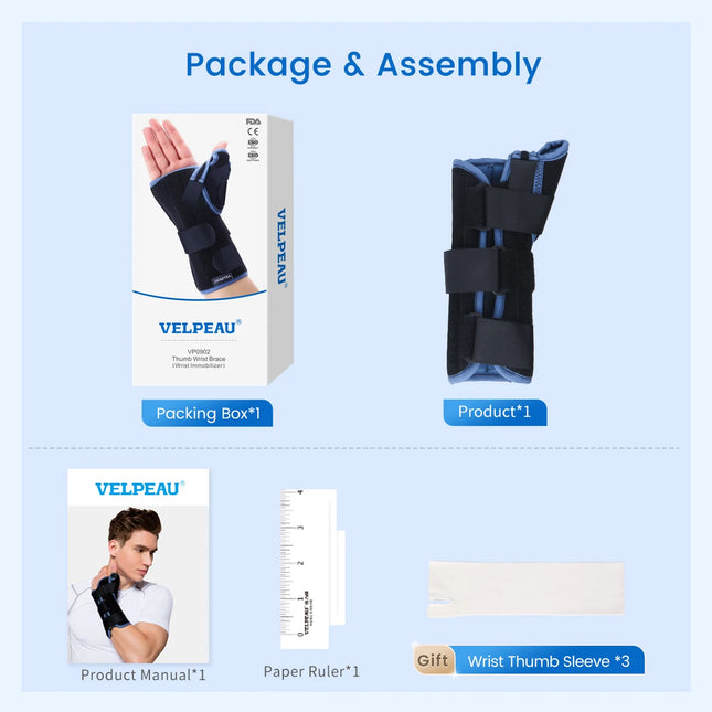 VELPEAU Wrist Splint Medical for Carpal Tunnel Pain, Tendonitis and Arthritis, Wrist Brace with Adjustable Thumb Support