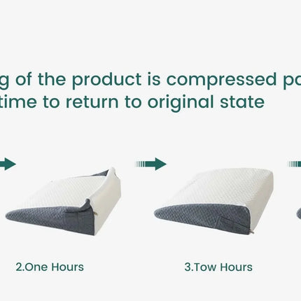 2 Pcs Memory Foam Bed Wedge Pillow/Neck Pillow For Back, Leg, And Knee - Triangle Pillow With Removable Cover