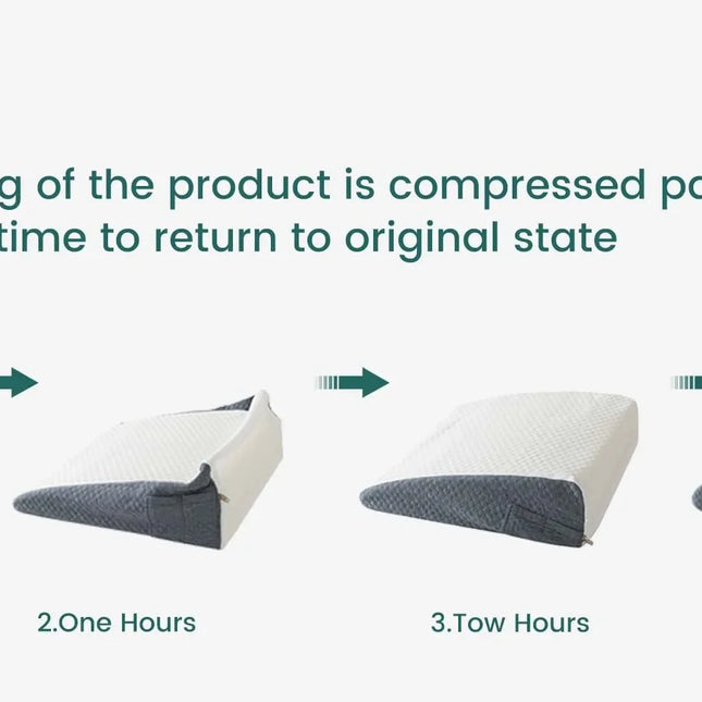 2 Pcs Memory Foam Bed Wedge Pillow/Neck Pillow For Back, Leg, And Knee - Triangle Pillow With Removable Cover