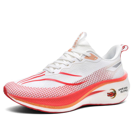 New friction sound carbon plate couple running shoes for male students shock-absorbing marathon sports shoes for female students