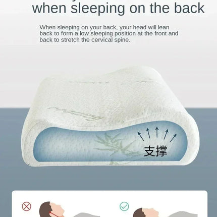 50*30cm Bamboo Fiber Pillow Slow Rebound Health Care Memory Foam Pillow Memory Foam Pillow Orthopedic Pillows Support NeckRelief