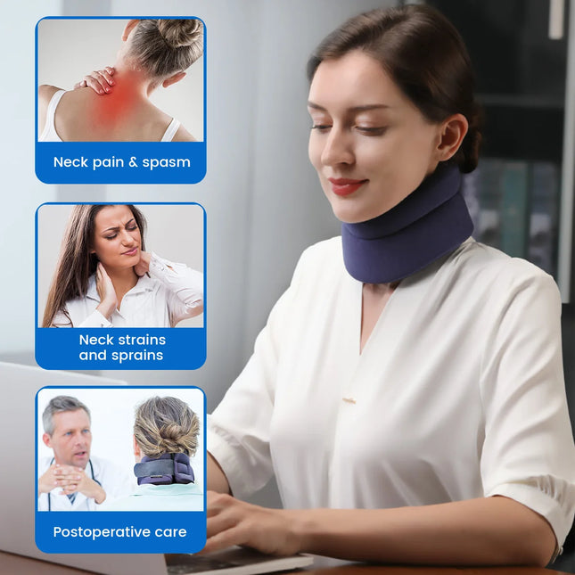 VELPEAU Neck Brace Support for Neck Pain and Spine Pressure, Adjustable Foam Cervical Collar for Snoozing and Sleep Apnea