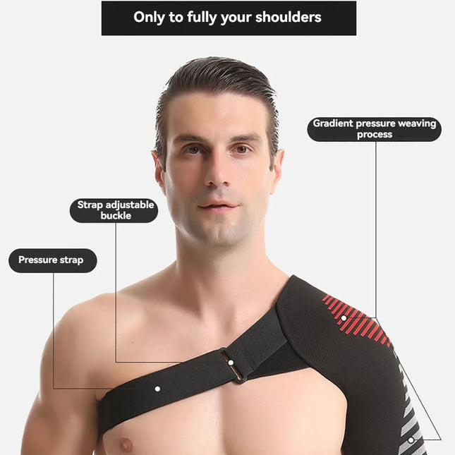 GOBYGO 1Pcs Adjustable Elastic Shoulder Strap Sports Strap Shoulder Pads Fitness Sprain Strain Fixed Compression Joint Brace