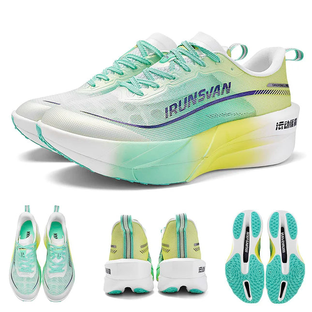 IRUNSVAN Full Plam Carbon Plate Trail Running Shoes Men 2024 High Quality Trendy Shoes New Ultra-light Running Shoes Sports