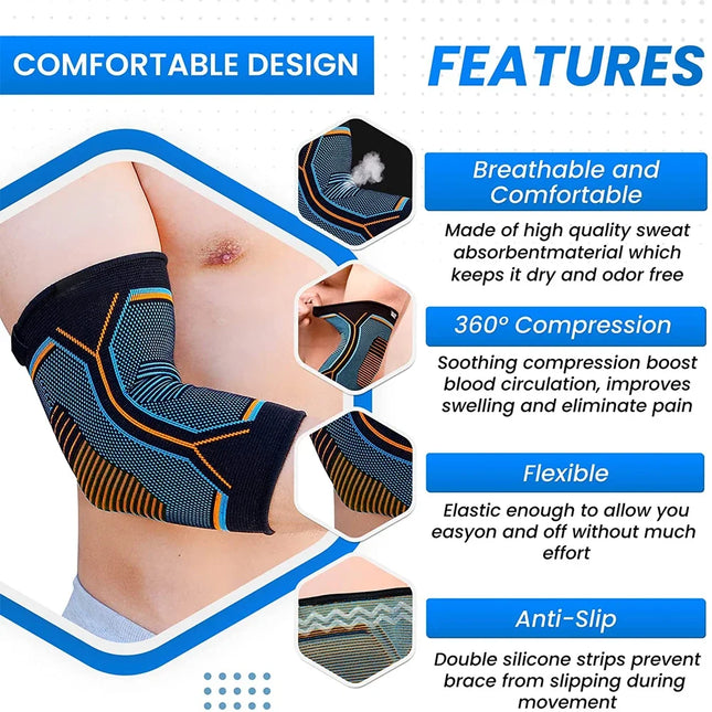 1PCS Elbow Orthopedic Brace Compression Support - Elbow Sleeve for Tennis & Golfer’s Elbow,Bursitis,Arthritis,Tendonitis,Workout