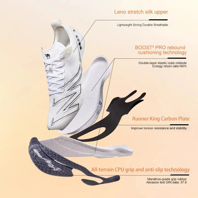 GOLDEN CAMEL Full-palm Carbon Plate Professional Racing Training Running Shoes Double-layer Shock Absorption Sport Shoes for Men