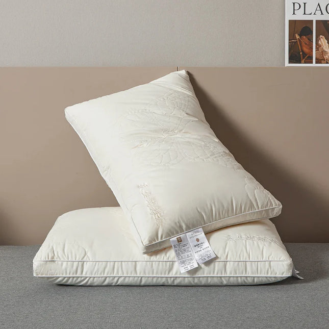 Mulberry Silk Pillow 7A Antibacterial Sleeping Pillow Luxury Comfortable Cotton Shell Hotel Bed Pillows