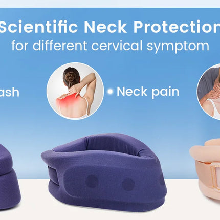 VELPEAU Neck Brace Support for Neck Pain and Spine Pressure, Adjustable Foam Cervical Collar for Snoozing and Sleep Apnea