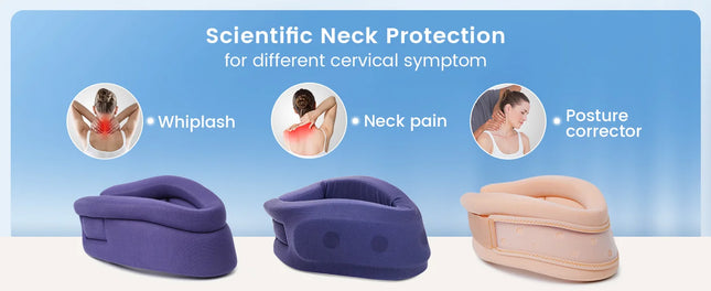 VELPEAU Neck Brace Support for Neck Pain and Spine Pressure, Adjustable Foam Cervical Collar for Snoozing and Sleep Apnea
