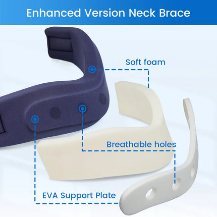 VELPEAU Neck Brace Support for Neck Pain and Spine Pressure, Adjustable Foam Cervical Collar for Snoozing and Sleep Apnea