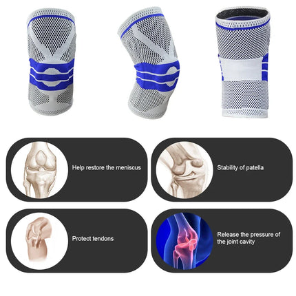 Knee Brace Silicone Sleeve Knee Pads Arthritis Knee Protector For Joints Support Meniscus Compression Protection Sport