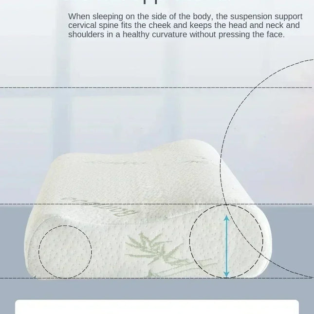 50*30cm Bamboo Fiber Pillow Slow Rebound Health Care Memory Foam Pillow Memory Foam Pillow Orthopedic Pillows Support NeckRelief