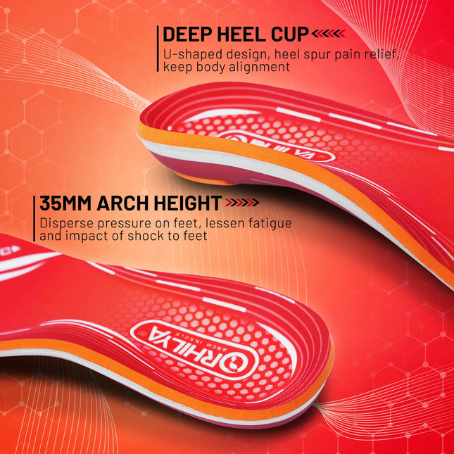 220lbs+ Plantar Fasciitis Orthopedic Sport Insole High Arch Support Men Women Sole, Flat Feet Pain Relief Orthotic Shoe Insert