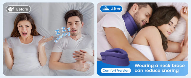 VELPEAU Neck Brace Support for Neck Pain and Spine Pressure, Adjustable Foam Cervical Collar for Snoozing and Sleep Apnea