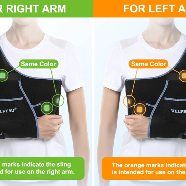 VELPEAU Arm Sling for Elbow Injury, Forearm Fracture, Broken Shoulder, Breathable and Soft Shoulder Immobilizer Fits Both Arms