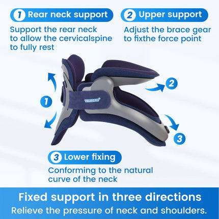 VELPEAU Cervical Traction Device, Neck Stretcher for Posture Correct and Spine Pressure, Adjustable Neck Brace for Men and Women