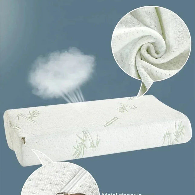 50*30cm Bamboo Fiber Pillow Slow Rebound Health Care Memory Foam Pillow Memory Foam Pillow Orthopedic Pillows Support NeckRelief