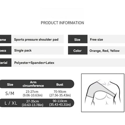 GOBYGO 1Pcs Adjustable Elastic Shoulder Strap Sports Strap Shoulder Pads Fitness Sprain Strain Fixed Compression Joint Brace