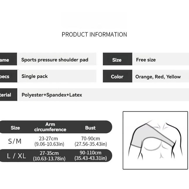 GOBYGO 1Pcs Adjustable Elastic Shoulder Strap Sports Strap Shoulder Pads Fitness Sprain Strain Fixed Compression Joint Brace