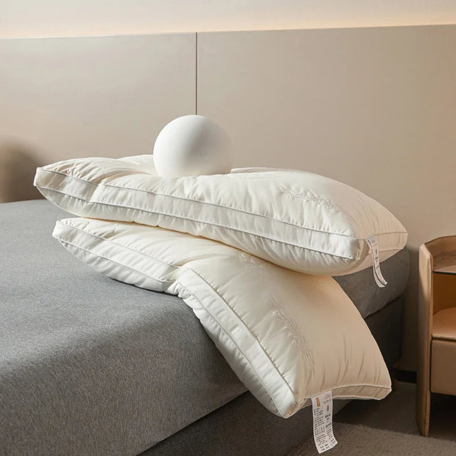 Mulberry Silk Pillow 7A Antibacterial Sleeping Pillow Luxury Comfortable Cotton Shell Hotel Bed Pillows