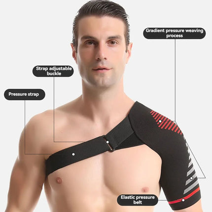 GOBYGO 1Pcs Adjustable Elastic Shoulder Strap Sports Strap Shoulder Pads Fitness Sprain Strain Fixed Compression Joint Brace