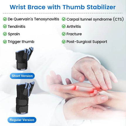 VELPEAU Wrist Splint Medical for Carpal Tunnel Pain, Tendonitis and Arthritis, Wrist Brace with Adjustable Thumb Support