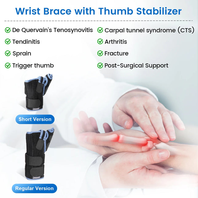 VELPEAU Wrist Splint Medical for Carpal Tunnel Pain, Tendonitis and Arthritis, Wrist Brace with Adjustable Thumb Support