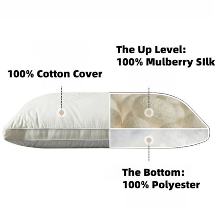 Mulberry Silk Pillow 7A Antibacterial Sleeping Pillow Luxury Comfortable Cotton Shell Hotel Bed Pillows