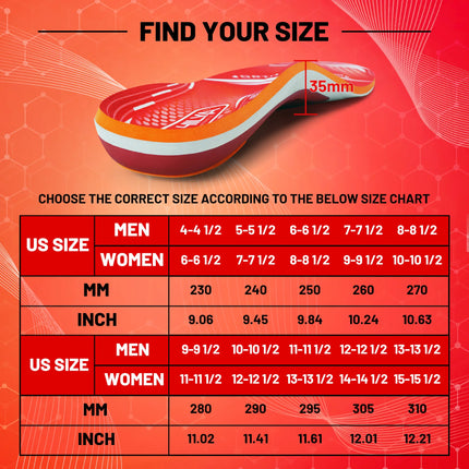 220lbs+ Plantar Fasciitis Orthopedic Sport Insole High Arch Support Men Women Sole, Flat Feet Pain Relief Orthotic Shoe Insert