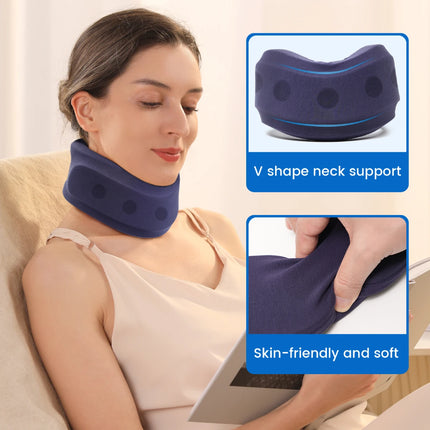 VELPEAU Neck Brace Support for Neck Pain and Spine Pressure, Adjustable Foam Cervical Collar for Snoozing and Sleep Apnea