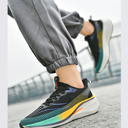 New friction sound carbon plate couple running shoes for male students shock-absorbing marathon sports shoes for female students